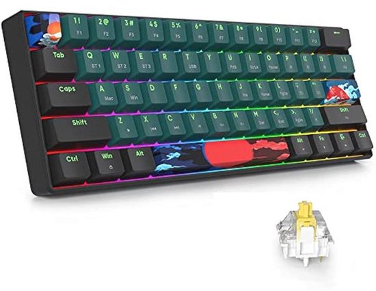 Draadloos 60% Mechanisch Gamingtoetsenbord met RGB - Compact en Programmeerbaar