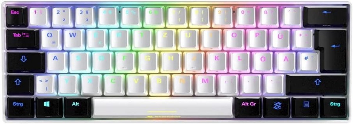 Compact 60% USB Gaming Toetsenbord met Hot-Swap Kailh Switches en Witte Behuizing