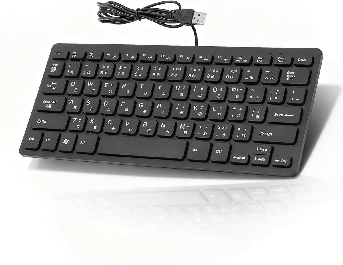 USB Bekabeld Toetsenbord Compact QWERTY Japans Azerty Indeling Ultradun