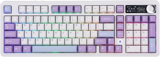 Draadloos Gaming Toetsenbord met TFT Scherm en RGB Verlichting - 96% Compact Design
