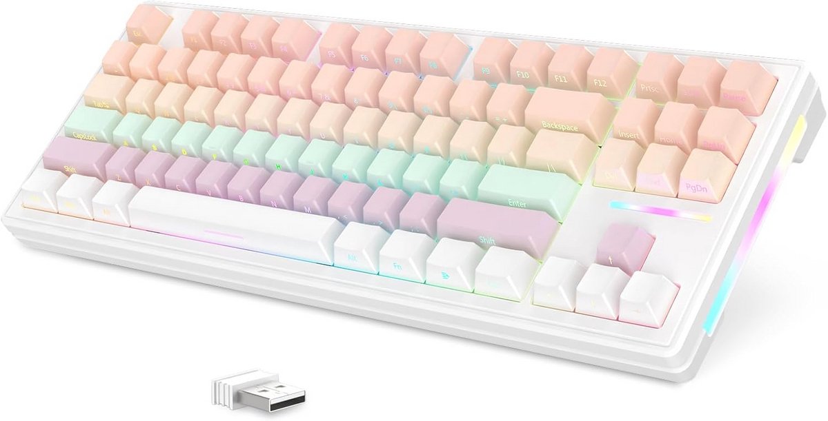 Draadloos Gaming Toetsenbord 75% met RGB Achtergrondverlichting en Hot-Swap Mechanisme