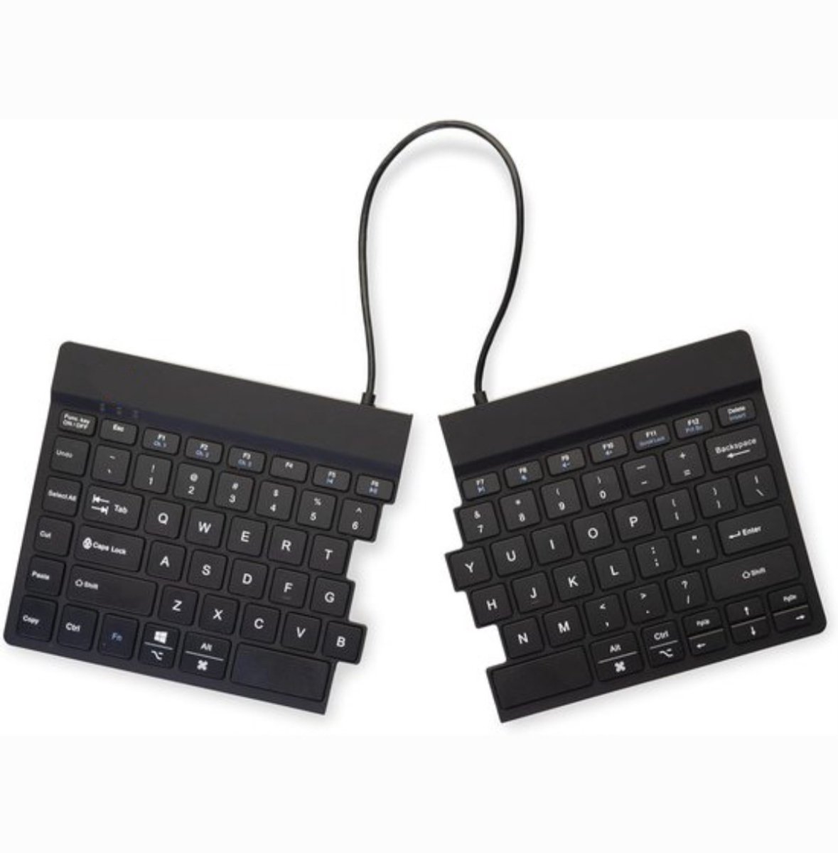 Ergonomisch Gesplitst Toetsenbord met Pauze Indicator, Bluetooth 5.0, Oplaadbaar QWERTY (VS)