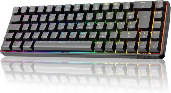 Compact Mechanisch Gaming Toetsenbord QWERTZ Layout met RGB Verlichting