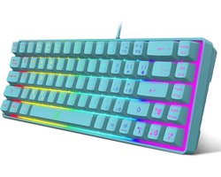 Ergonomisch Compact 60% Gaming Toetsenbord met RGB Backlit - Stil en Draagbaar voor PC en Laptop
