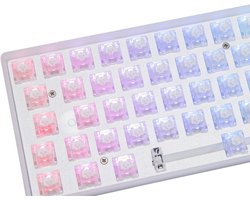 Hotswap Mechanisch Gaming Toetsenbord 65% Compact ISO Duits - Witte RGB Verlichting