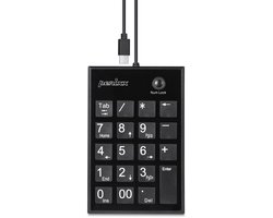 Perixx PERIPAD-202 C H Numeriek toetsenbord Kabelgebonden USB-hub Zwart