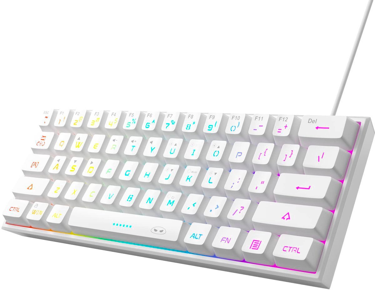 MageGee TS91 - Gaming Toetsenbord - Gaming - RGB Keyboard - 60% Keyboard - TKL - Ergonomisch - Wit