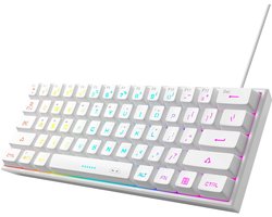 MageGee TS91 - Gaming Toetsenbord - Gaming - RGB Keyboard - 60% Keyboard - TKL - Ergonomisch - Wit