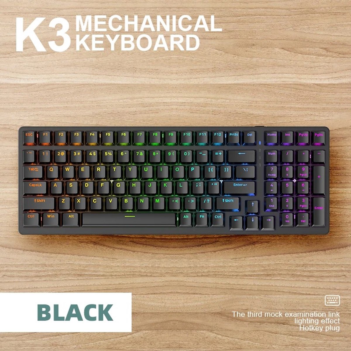 K3 Gaming keyboard - mechanical - voor gamer - type c - computer toetsenbord