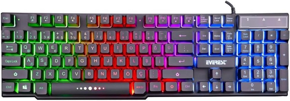 Mechanisch Gaming Toetsenbord USB met Regenboog Backlight - Q Layout - Zwart