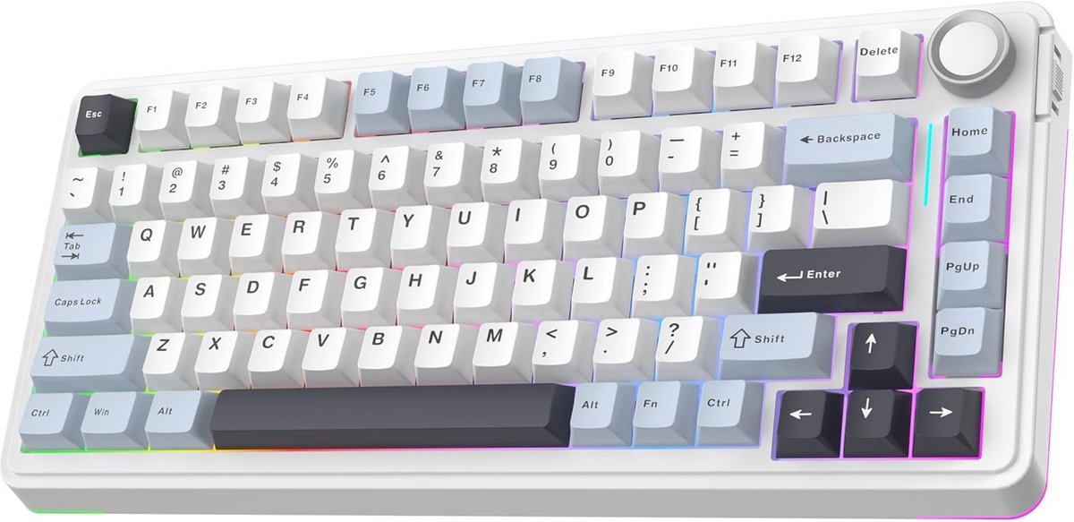 Draadloos 75% Gaming Toetsenbord met RGB Verlichting en Hot Swappable Mechanische Switches