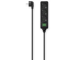 Hama Stekkerdoos, 3-voudig, schakelaar, 3 m Kabel - Zwart