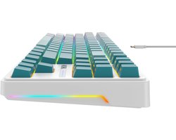 Havit KB901L (White and green) toetsenbord Gamen USB QWERTY Groen, Wit
