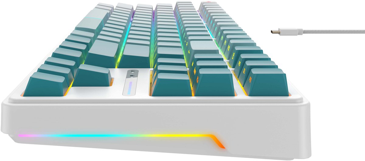 Havit KB901L (White and green) toetsenbord Gamen USB QWERTY Groen, Wit