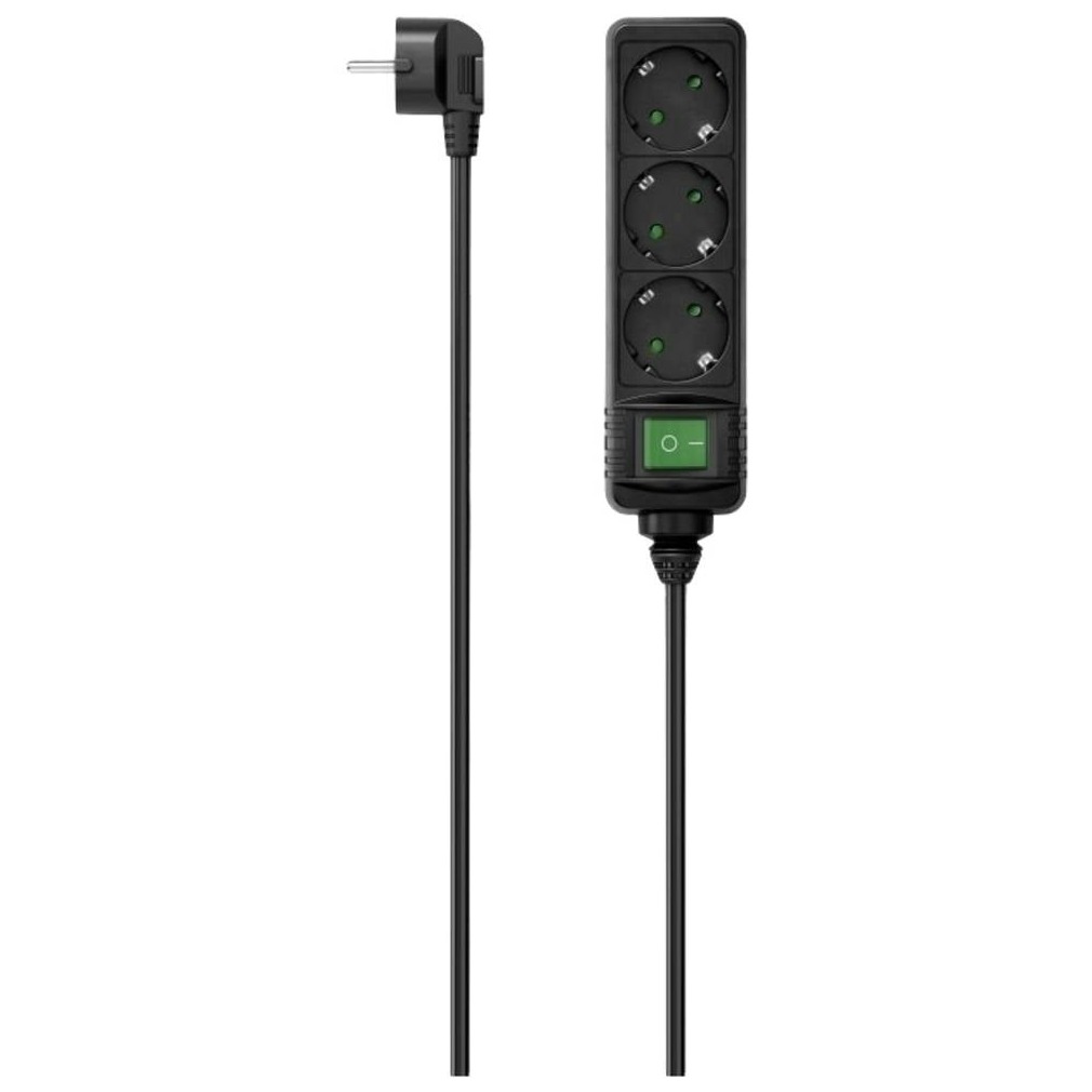 Hama Stekkerdoos met schakelaar randaarde stekker 1 stuk Kabel - Zwart