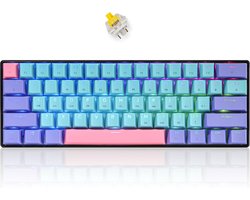 60% Mechanisch Gaming Toetsenbord Draadloos en Bedraad met Hot-Swappable Switches en RGB Verlichting