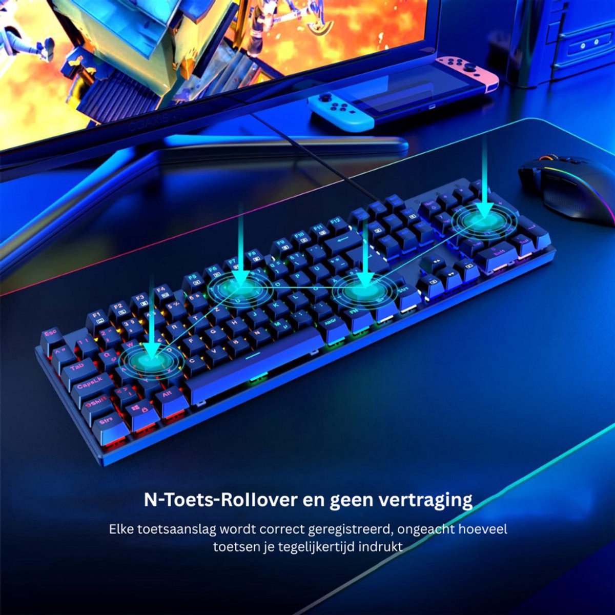 NBAP® Mechanical Keyboard - Mechanisch Toetsenbord Gaming - Zwart