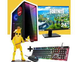 ScreenON - Gaming Set - Fortnite Peely Hero - V1 (GamePC + 24 Inch Monitor + Toetsenbord + Muis)