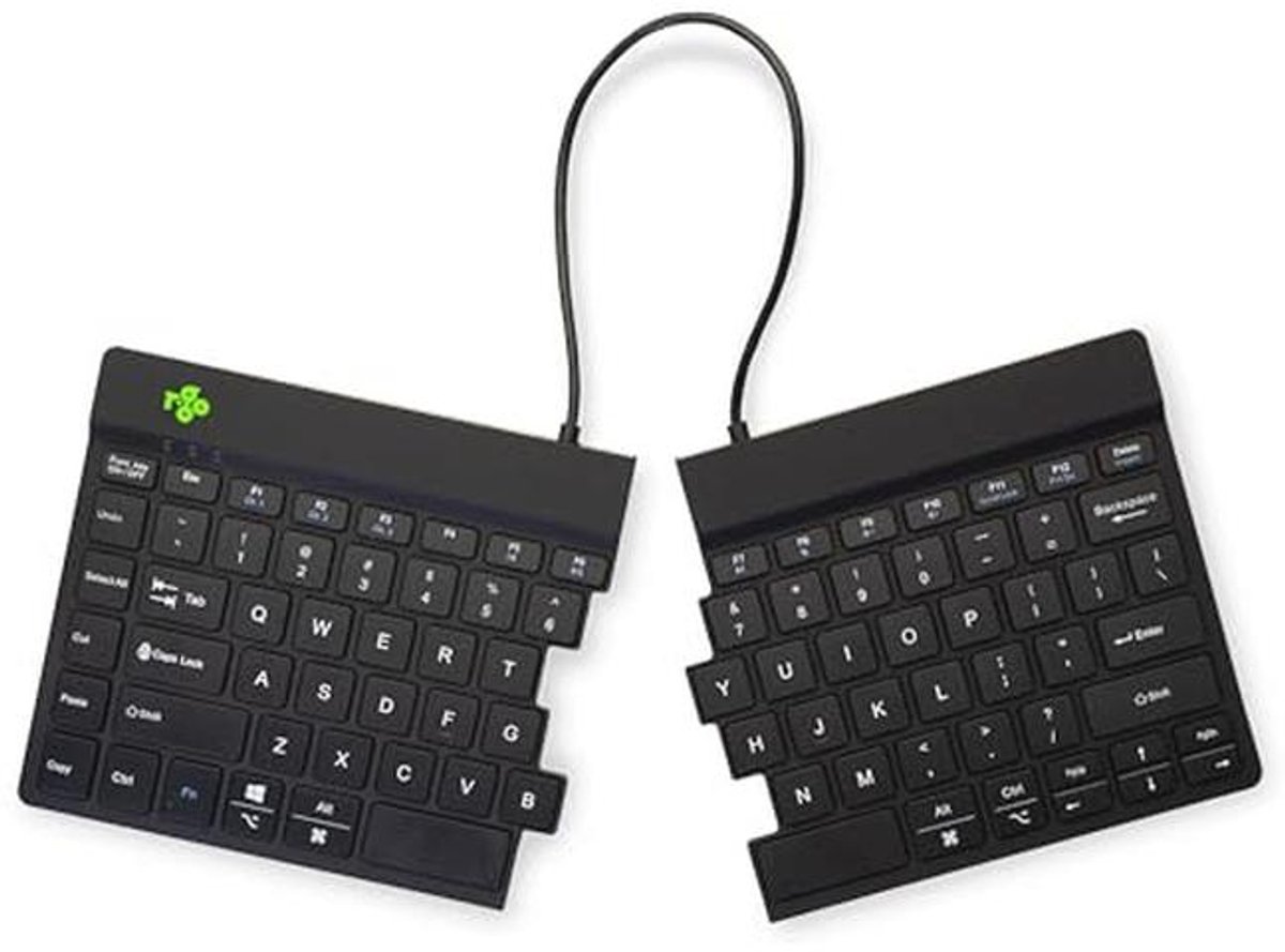 Ergonomisch Gesplitst Toetsenbord met Pauze Indicator, Bluetooth 5.0, Oplaadbaar QWERTY (VS)