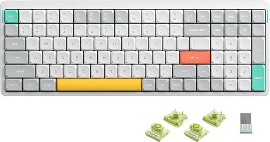Mechanisch Toetsenbord 96% Low Profile Draadloos - Bluetooth 5.1 en Bekabelde Verbinding