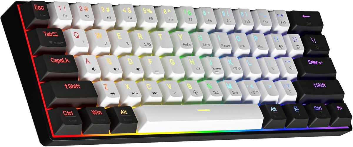 60% Mechanisch Gaming Toetsenbord Draadloos | RGB Verlichting | Hot-Swap | Compact QWERTY