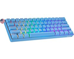 Hot Swappable Mechanisch Gaming Toetsenbord 60% - 61 Toetsen met RGB Verlichting voor PC/Mac