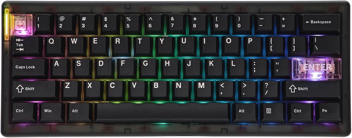 Draadloos 60% Mechanisch Gaming Toetsenbord met RGB Verlichting en VIA Programmeren