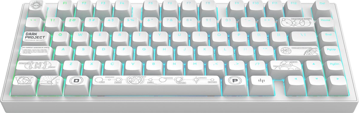 Dark Project ALU Terra Nova R2 - Draadloos Mechanisch Gaming Toetsenbord ANSI - Wit
