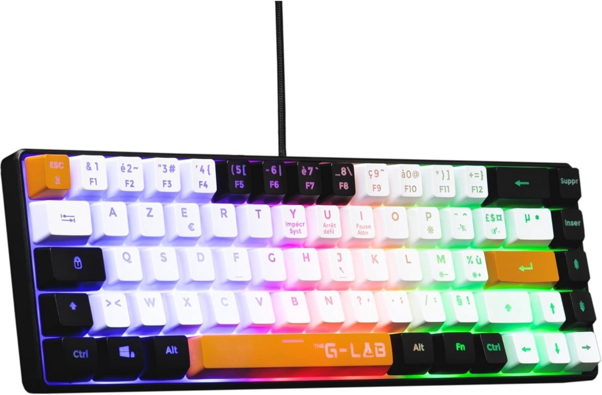 60% Gaming Toetsenbord QWERTY Semi-Mechanisch Compact PC PS4 PS5 Zwart Stil Met Multicolor Backlight