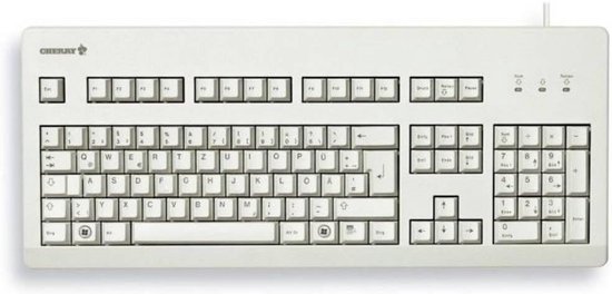 Mechanisch Bedraad Toetsenbord met QWERTZ Layout en MX Blue Switches - Lichtgrijs
