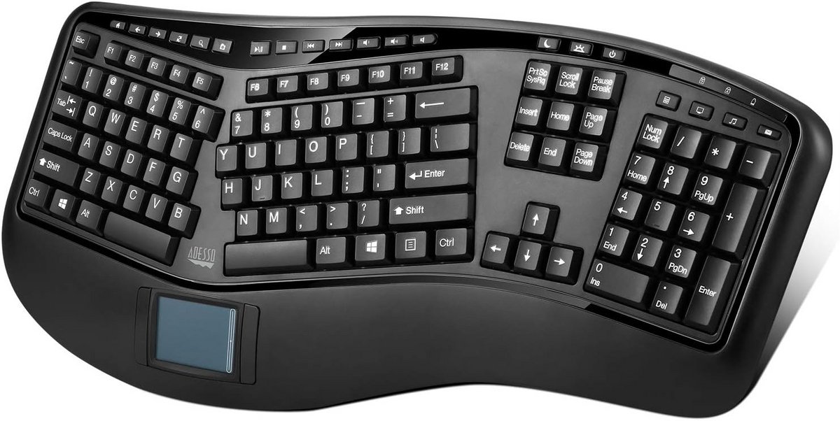 Draadloos QWERTY Toetsenbord met Touchpad, RF, Zwart