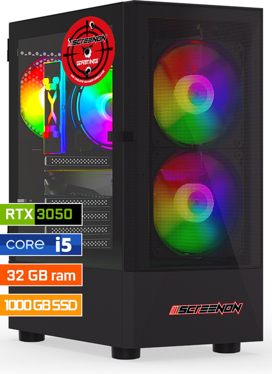 ScreenON - Intel Core i5 - 1024GB SSD - 32GB RAM - RTX 3050 - GamePC.V1220233 - Windows 11