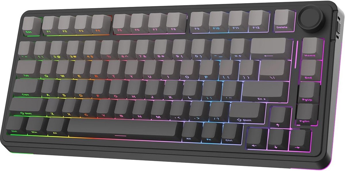 Draadloos 75% Gaming Toetsenbord met RGB Verlichting en Hot-Swappable Switches