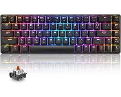 Compact Mechanisch Gamingtoetsenbord met RGB Achtergrondverlichting 60% Layout - 68 Toetsen QWERTY