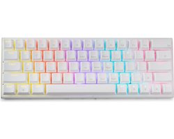 60% Mechanisch Gaming Keyboard – Blue Switches - RGB – Wit – Bedraad