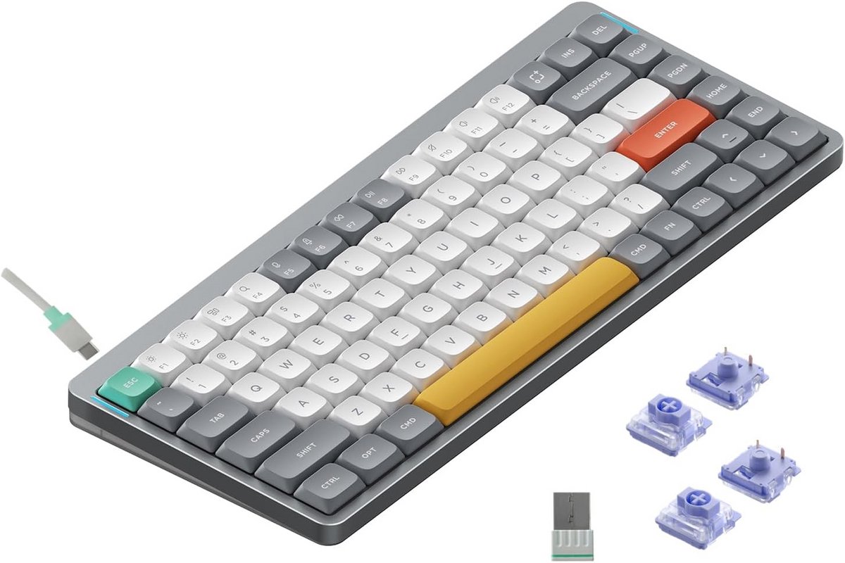 75% Low Profile Mechanisch Toetsenbord QMK/VIA Draadloos en Bedraad
