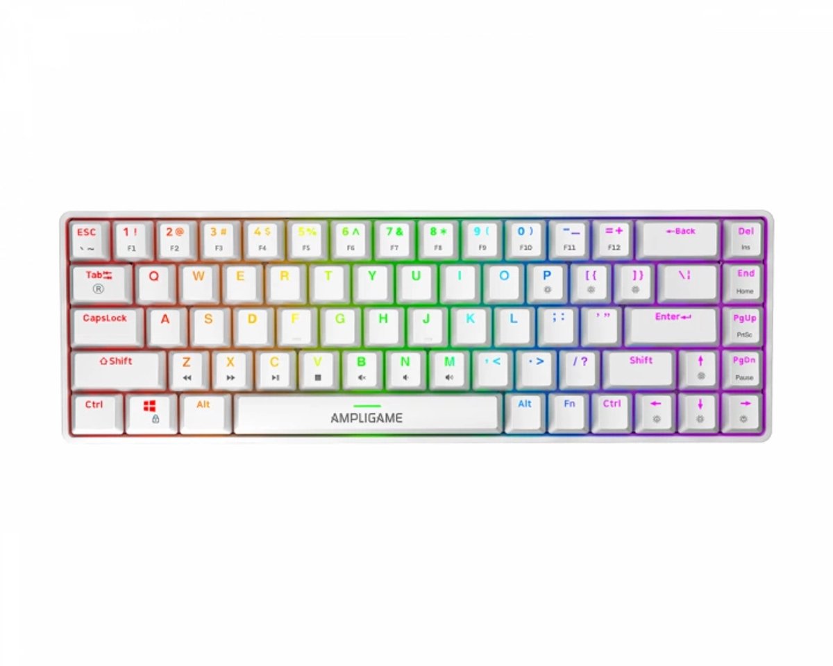 Fifine - GK1W - Mechanisch Toetsenbord - ANSI - 65% - QWERTY - Gaming Keyboard - Linear Red Switches