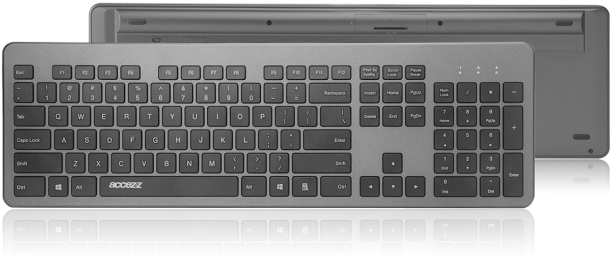 Accezz Premium Desktop QWERTY Bluetooth Keyboard - Grijs