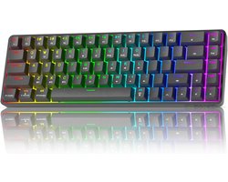 Draadloos Mechanisch Gaming Toetsenbord 60% Layout met RGB Verlichting - 68 Toetsen QWERTY