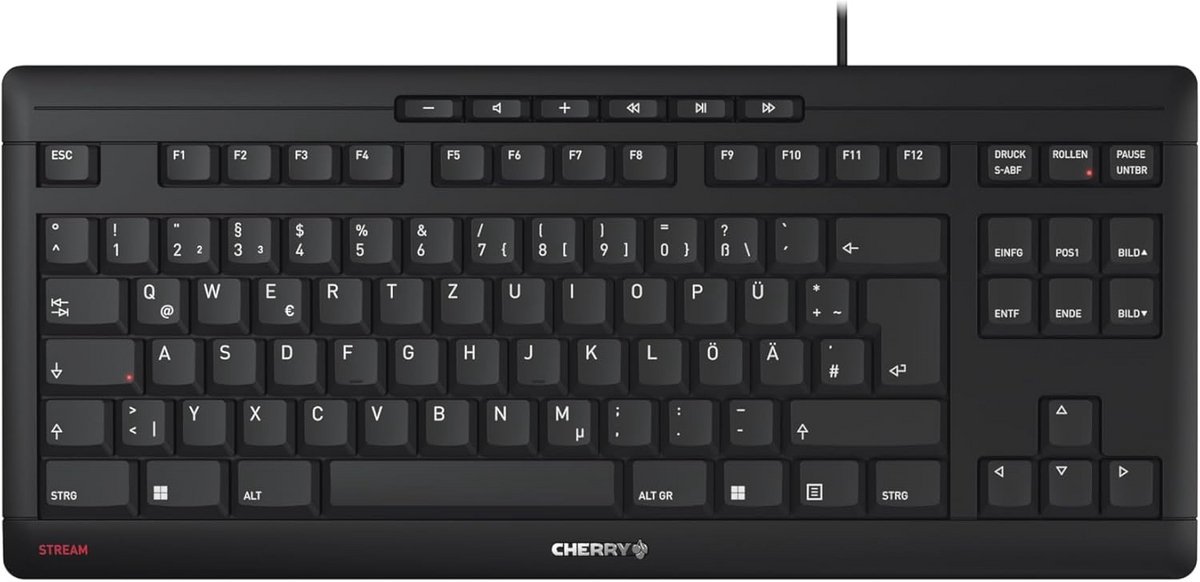 Compact QWERTZ Toetsenbord TKL - Bekabeld, Fluisterstil met SX Schaarmechanisme