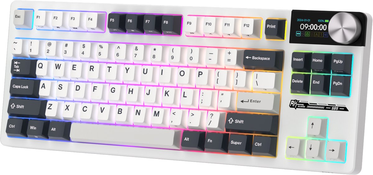 Royal Kludge RKS85 - Draadloos Gaming Toetsenbord - Mechanisch - Keyboard - RGB - Met Display