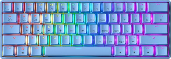 Mechanisch Gaming Toetsenbord 60% - Compact RGB Verlicht Bedraad Programmeerbaar voor PC/Mac