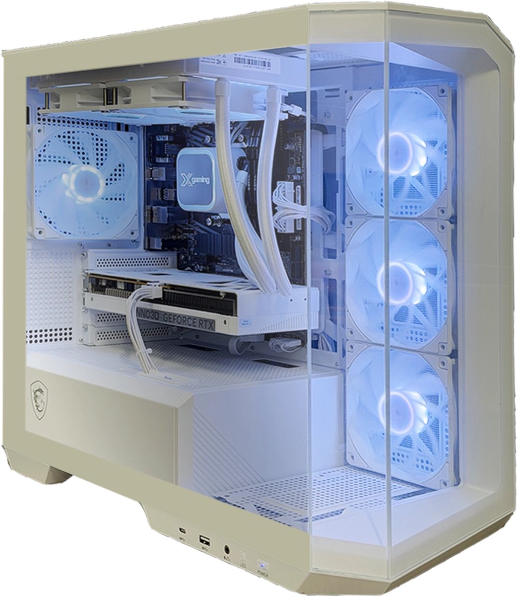 Xgaming Snow Raptor Gaming PC - Ryzen 5700X - Nvidia GeForce RTX 5060 - 2TB NVME SSD - 64GB DDR4