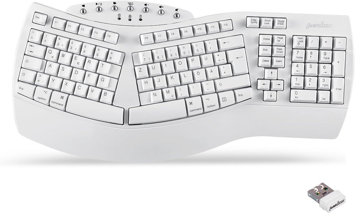 Ergonomisch Draadloos Gesplitst Toetsenbord QWERTZ Duits - Dual Mode