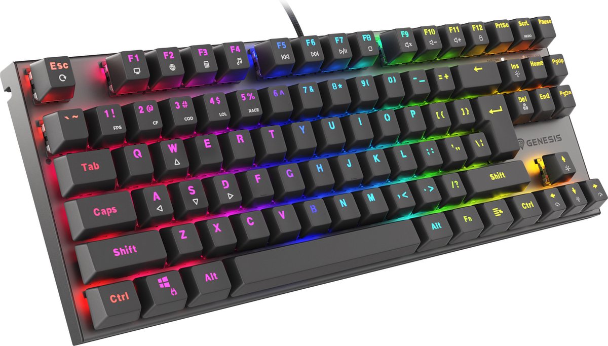 Genesis - NKG-1882 THOR 303 TKL - Gaming Toetsenbord - Zwart - US Layout - RGB - Red Switches