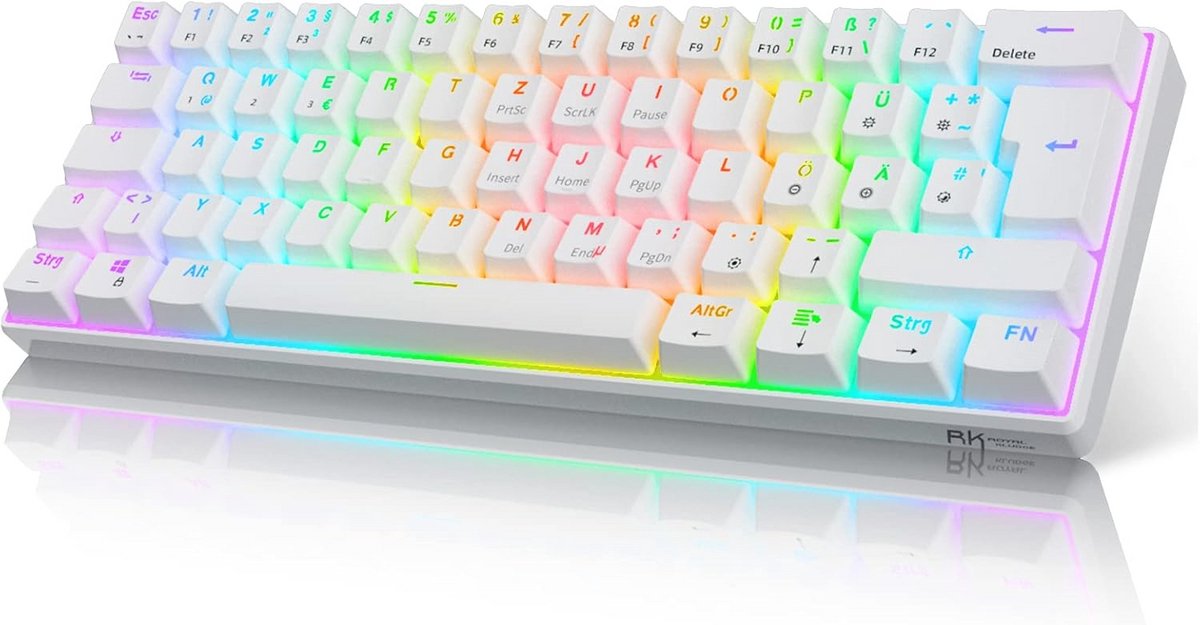Draadloze Mechanische Gaming Toetsenbord met RGB en Hot-Swap Switches - 60% QWERTZ
