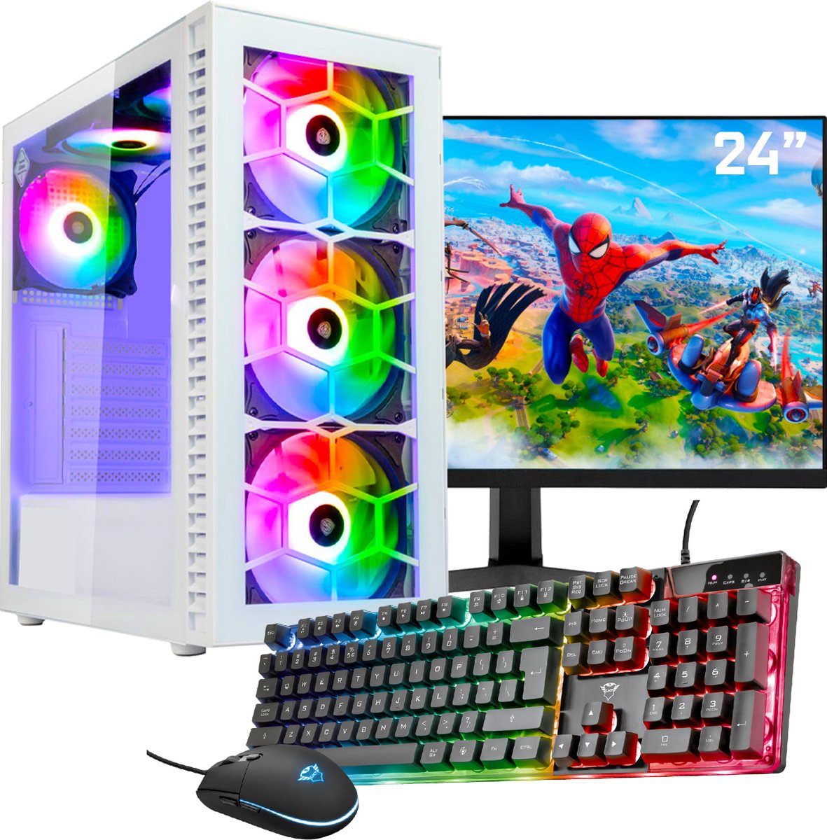 ScreenON - Gaming Set - SIA-S380103 - (GamePC.IA-A380103 + 24 Inch Monitor + Toetsenbord + Muis)