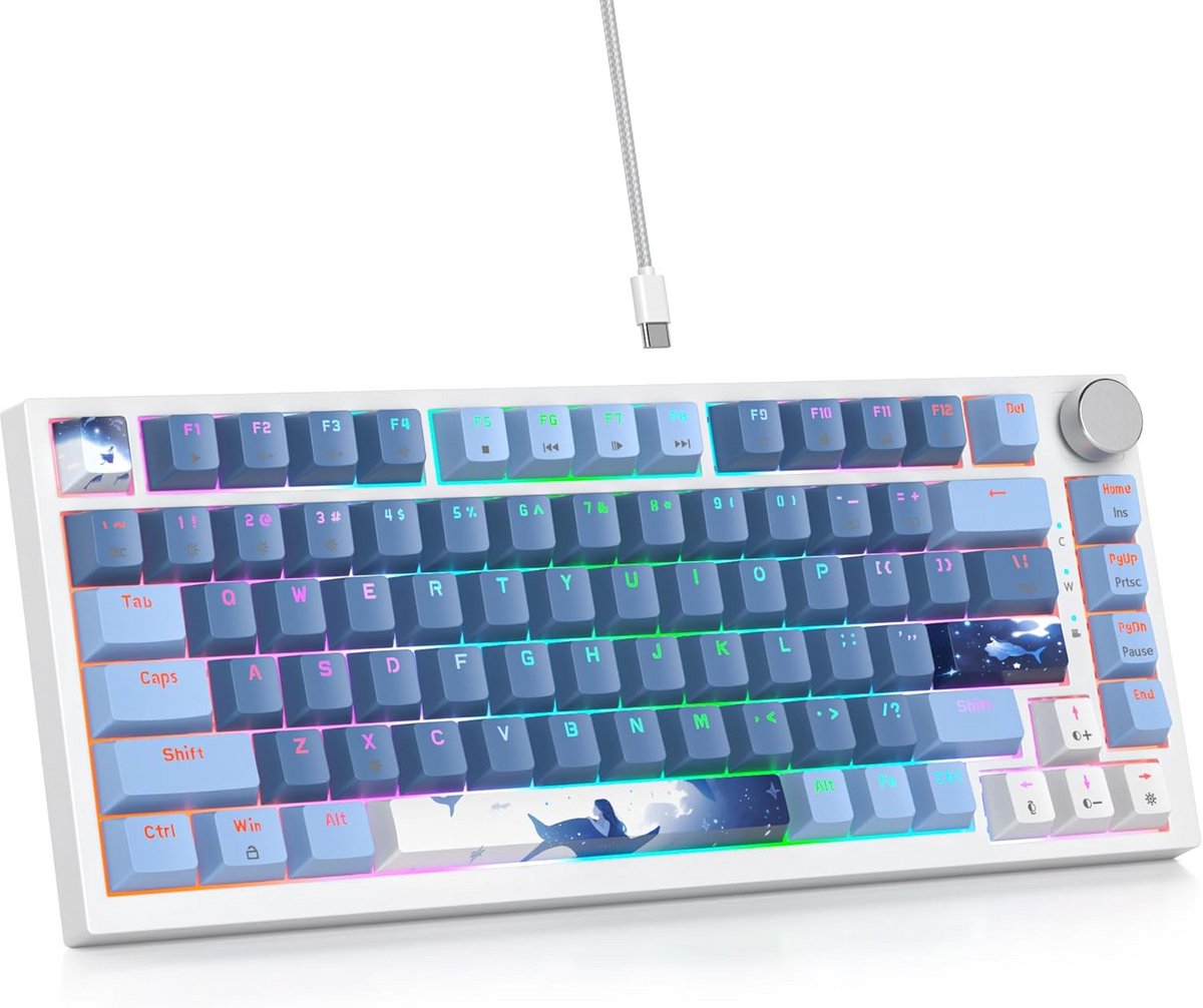 Compact Mechanisch Toetsenbord 75% met Gasket Mount, Hot Swappable en RGB Verlichting