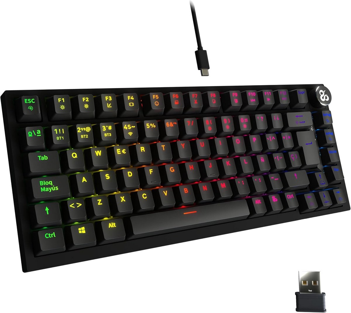 Mechanisch Gaming Toetsenbord 75% Hotswap Draadloos RGB Verstelbaar