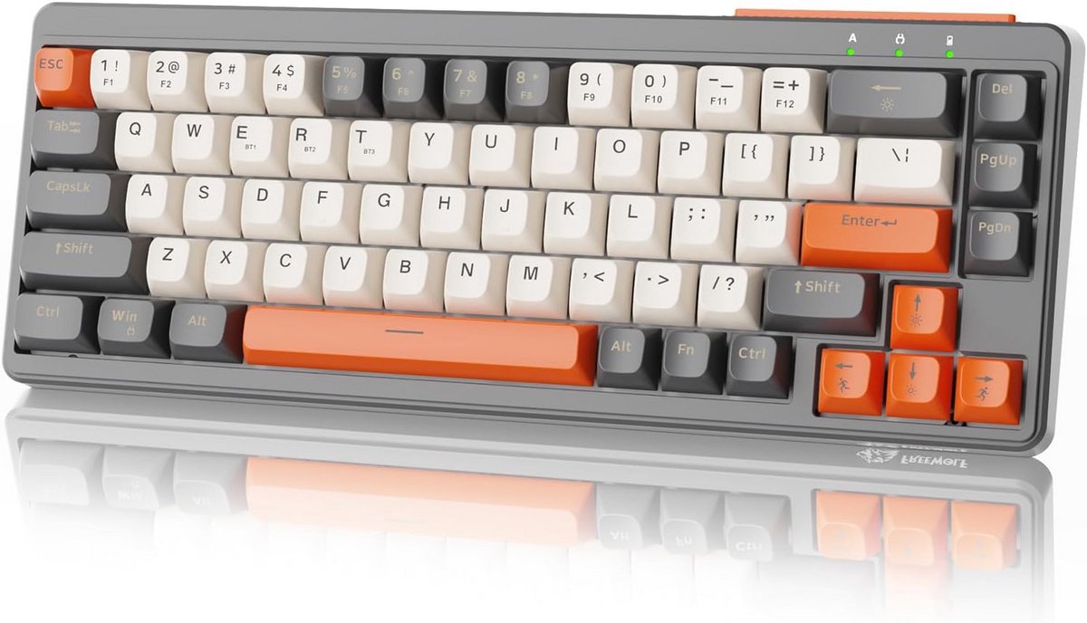 Compact Draadloos Gaming Toetsenbord 3-Mode (2.4GHz, Bluetooth, USB-C) met 19 Toetsen Anti-Ghosting